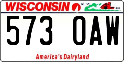 WI license plate 573OAW