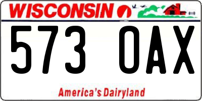 WI license plate 573OAX