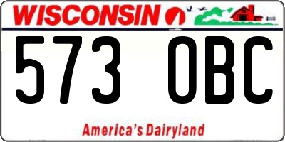 WI license plate 573OBC