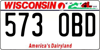 WI license plate 573OBD