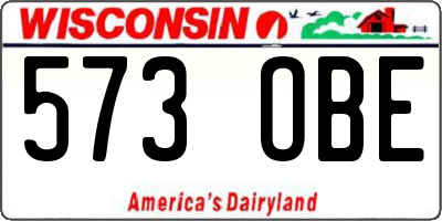 WI license plate 573OBE
