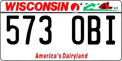 WI license plate 573OBI