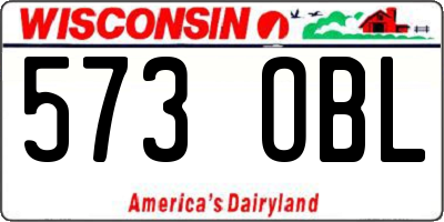 WI license plate 573OBL