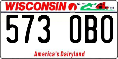 WI license plate 573OBO