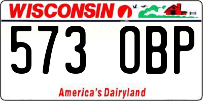 WI license plate 573OBP