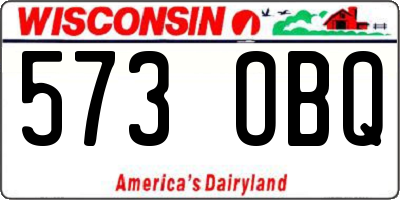 WI license plate 573OBQ