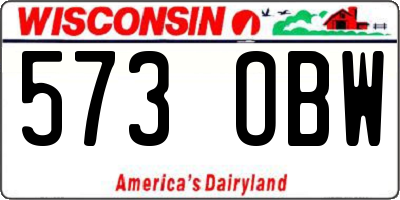 WI license plate 573OBW