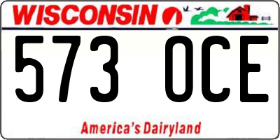 WI license plate 573OCE