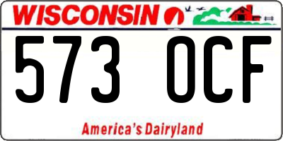 WI license plate 573OCF