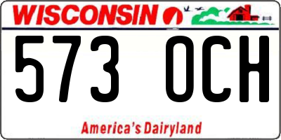 WI license plate 573OCH