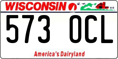 WI license plate 573OCL