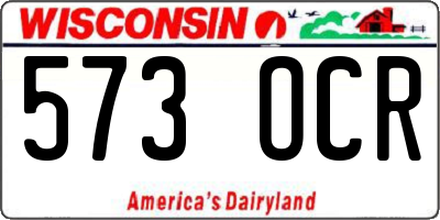 WI license plate 573OCR
