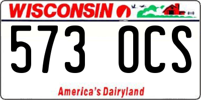WI license plate 573OCS