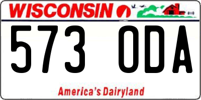 WI license plate 573ODA