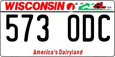 WI license plate 573ODC