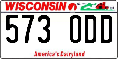WI license plate 573ODD