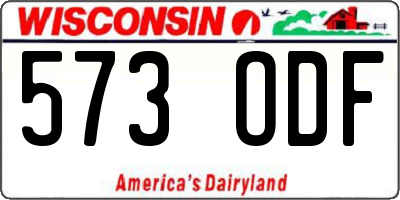 WI license plate 573ODF