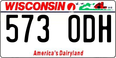WI license plate 573ODH