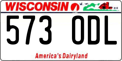 WI license plate 573ODL