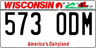 WI license plate 573ODM