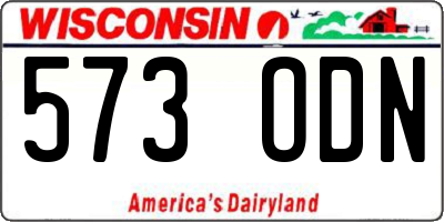 WI license plate 573ODN