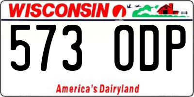 WI license plate 573ODP