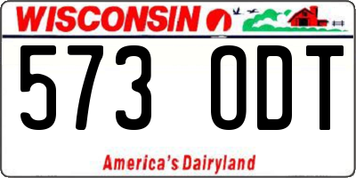 WI license plate 573ODT