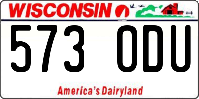 WI license plate 573ODU