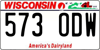 WI license plate 573ODW