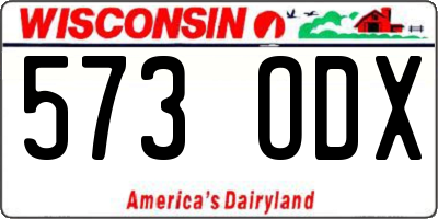 WI license plate 573ODX