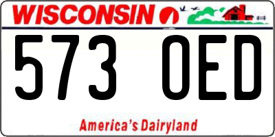 WI license plate 573OED