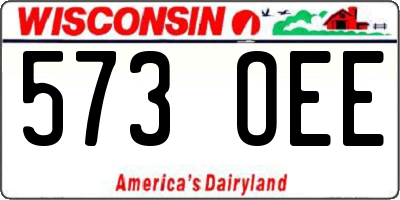 WI license plate 573OEE