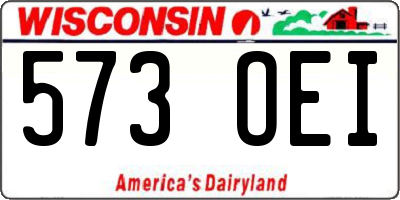 WI license plate 573OEI