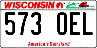 WI license plate 573OEL