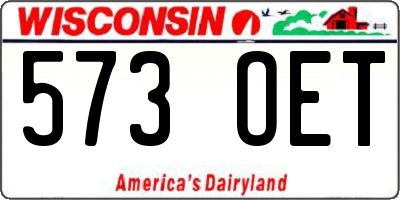 WI license plate 573OET