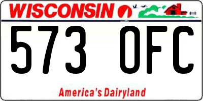 WI license plate 573OFC