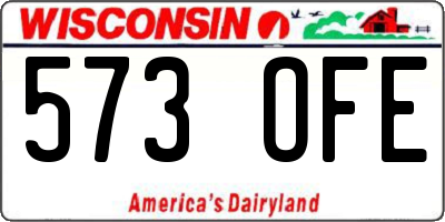 WI license plate 573OFE