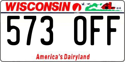 WI license plate 573OFF