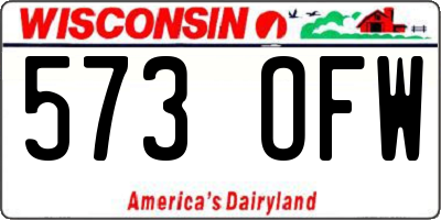 WI license plate 573OFW