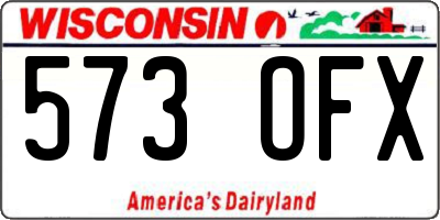 WI license plate 573OFX
