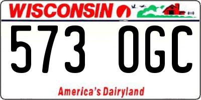 WI license plate 573OGC