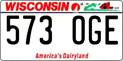 WI license plate 573OGE