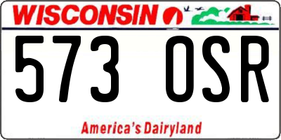 WI license plate 573OSR