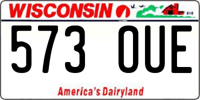 WI license plate 573OUE