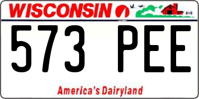 WI license plate 573PEE