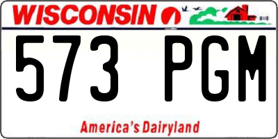 WI license plate 573PGM