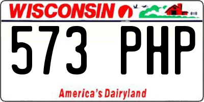 WI license plate 573PHP