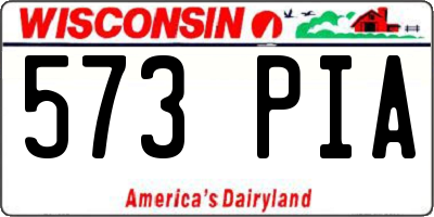 WI license plate 573PIA