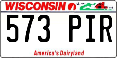 WI license plate 573PIR