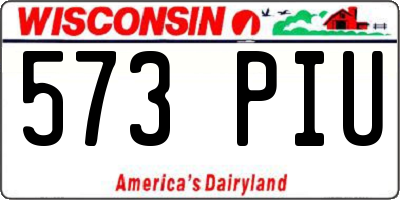 WI license plate 573PIU